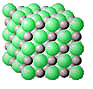 Figura 3: El cloruro de sodio contiene Na+ y Cl- iones.