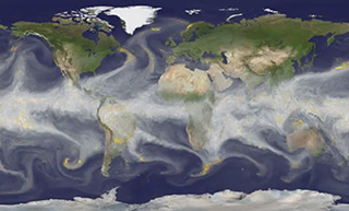 Un diagrama que muestra la relación entre la celda de Hadley y el clima continental