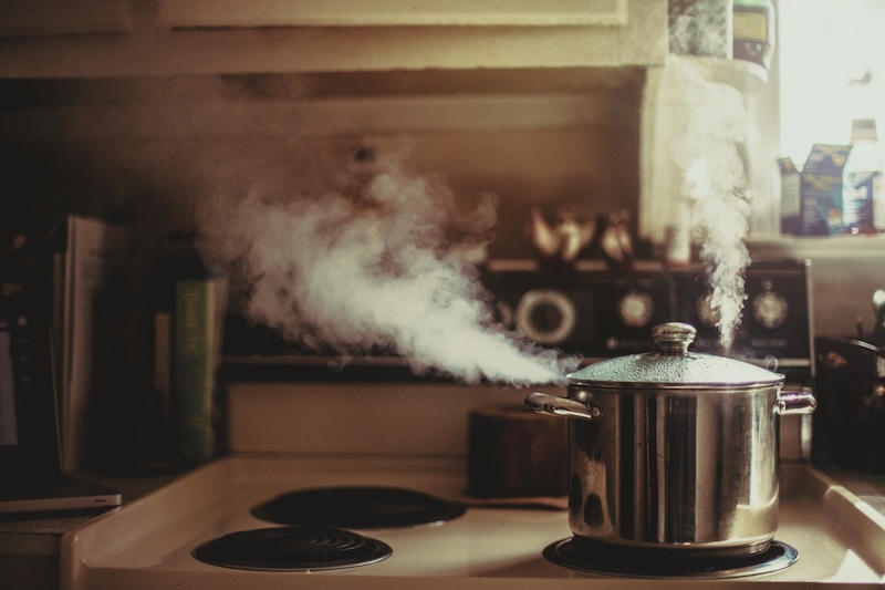 Figure 6: A steaming pot of water.