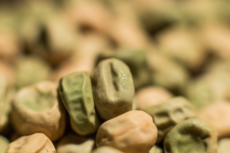 Figure 5: Wrinkled peas, a phenotype that appeared approximately 1/4th of the time in the F2 generation of Mendel's experiments.

