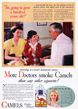 Figura 5: Una publicidad de cigarrillos cerca de 1946. 
