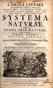 Figura 1: Tapa de la edición de 1760 de Systema Naturae.