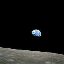 Figure 2: Earthrise taken on December 24, 1968, from the Apollo 8 mission.