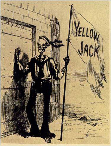Figura 3: Un dibujo animado de “Jack Amarillo”, el apodo que se le dio a la fiebre amarilla.