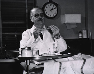 Figure 2: Dr. Bernardo Houssay in his lab.