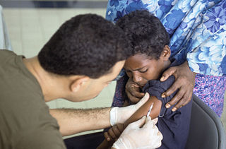 Figure 4: An example of intradermal vaccination, in this case the delivery of a polio vaccine.