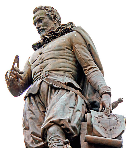 Figure 3: Statue of Simon Stevin (1548-1620) in Bruges. Stevin was a Flemish mathematician and engineer, credited with introducing decimal fractions.