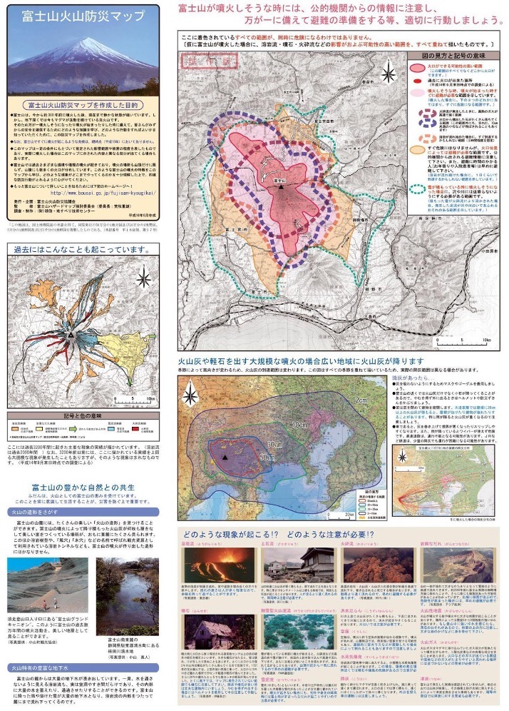 Figure 2: Volcanic hazards map and information brochure for Mt. Fuji, Japan.