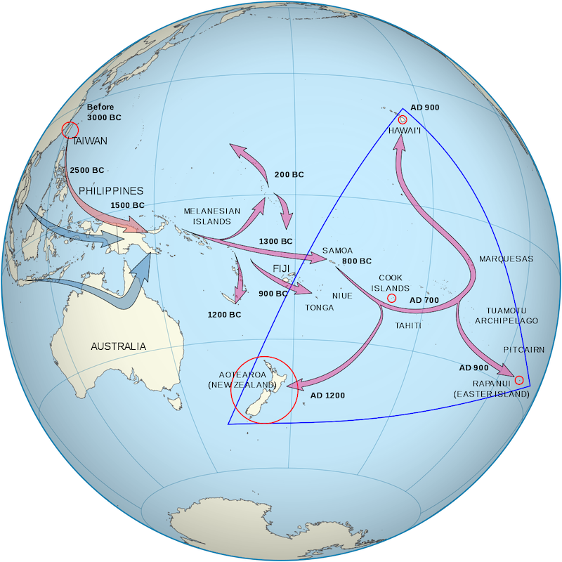 Figure 2: Polynesian migration patterns.