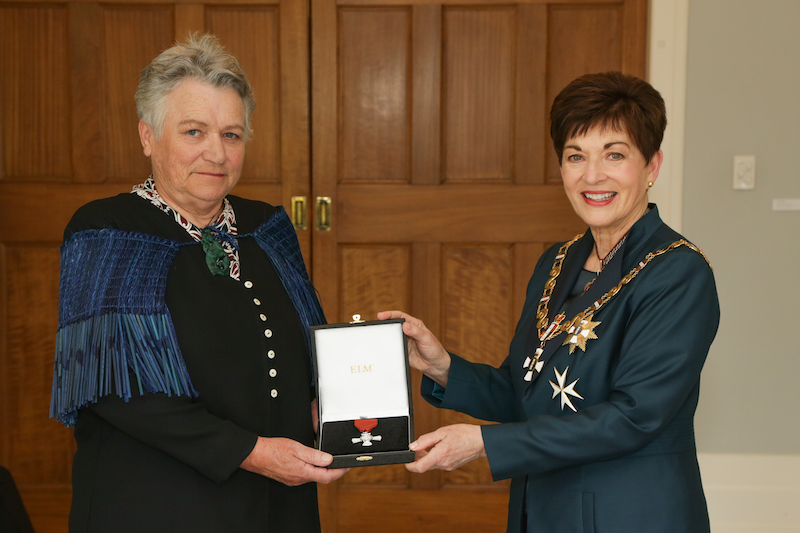 Figure 13: Ramari Stewart was awarded the New Zealand Order of Merit as part of the 2020 Birthday Honors of Queen Elizabeth II. The award recognized Ramari’s indigenous whale research.