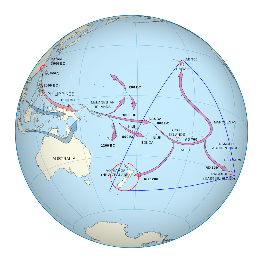 Figure 2: Polynesian migration patterns.