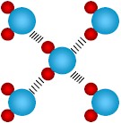 Figure 2: Hydrogen Bonding between Water Molecules.