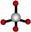 Methane - a carbon atom bonded to 4 hydrogen atoms 