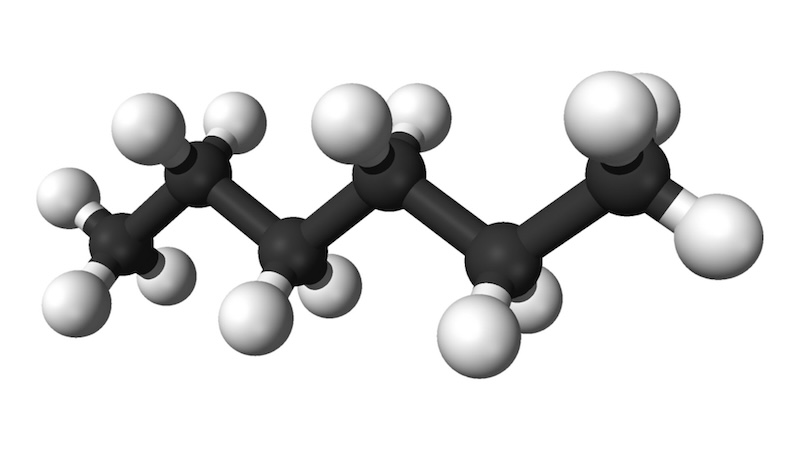 Figura 4: Hexano: una cadena de 6 carbonos.