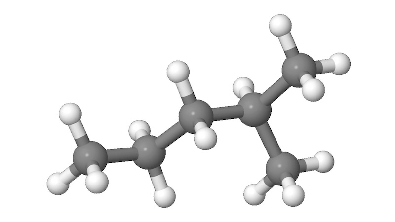 Figura 5: Isohéxano - una cadena en ramas de carbono.